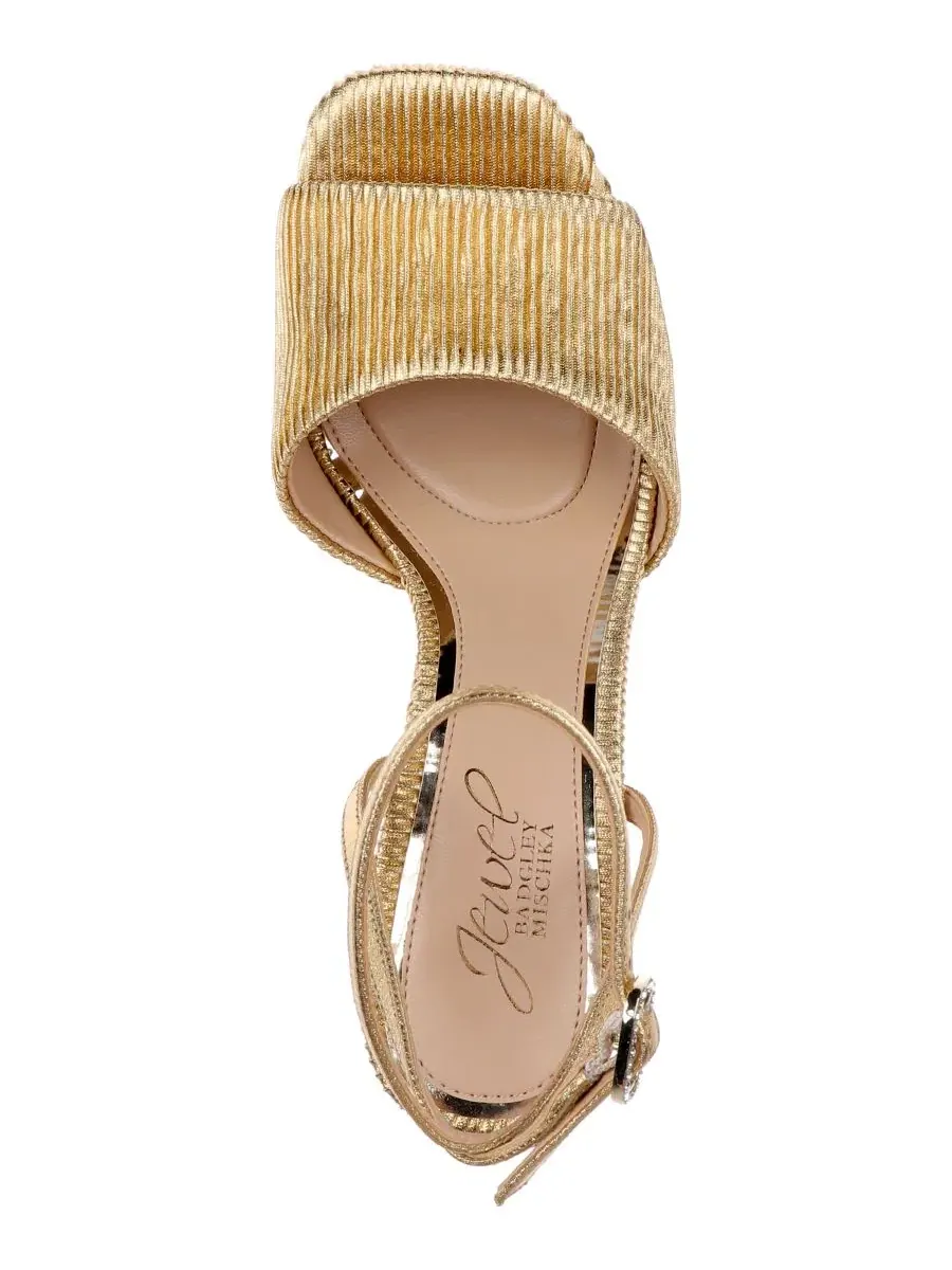 Босоножки на танкетке Bahari Open Toe Dress Jewel Badgley Mischka — изображение 4 из 5, золото