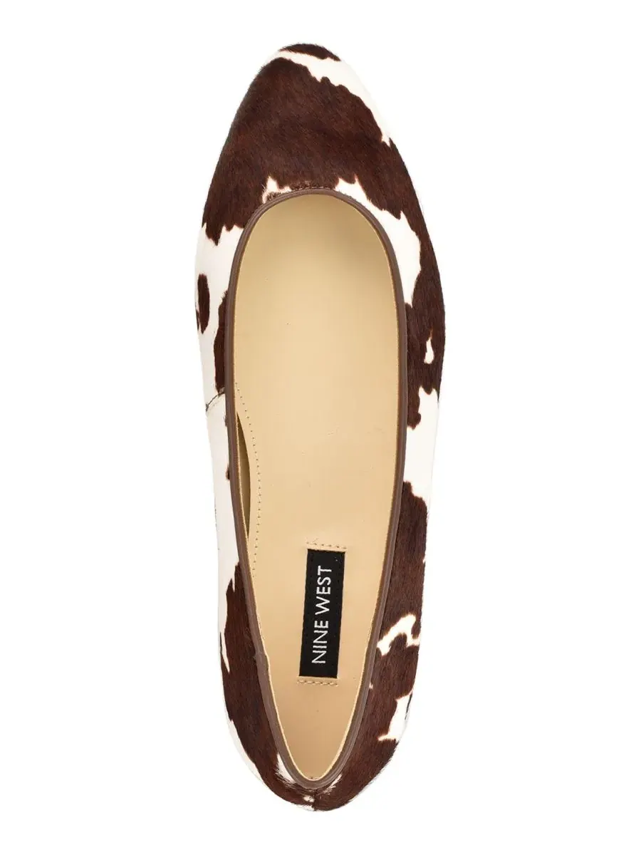 Балетки-слипоны Valore с миндальным мысом, из телячьей кожи Nine West — изображение 4 из 5, коричневый/кремовый