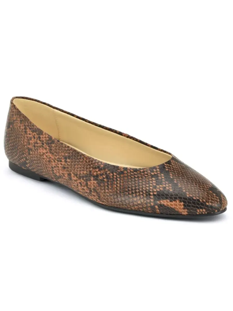 Балетки Valore с миндальным мысом, slip-on, из телячьей кожи Nine West — изображение 1 из 5, темный коричневый