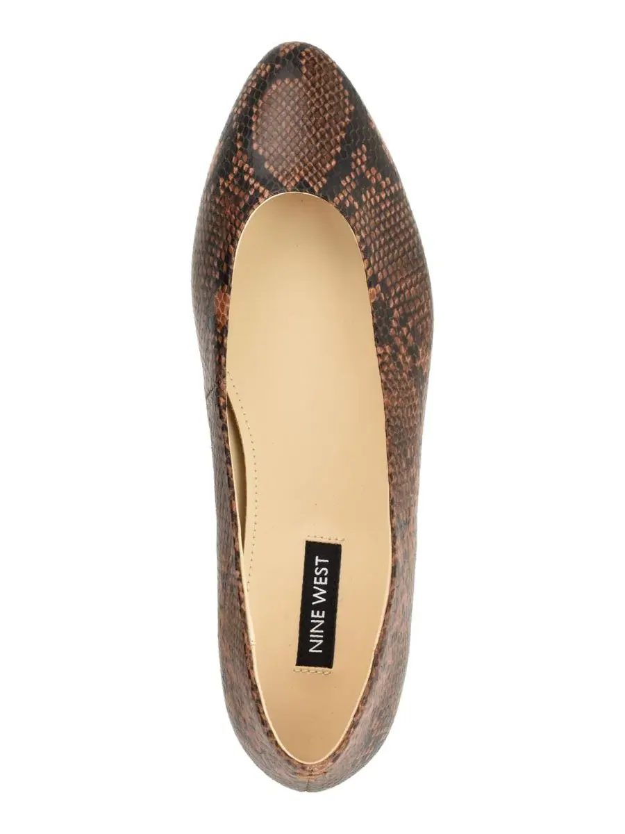 Балетки Valore с миндальным мысом, slip-on, из телячьей кожи Nine West — изображение 4 из 5, темный коричневый