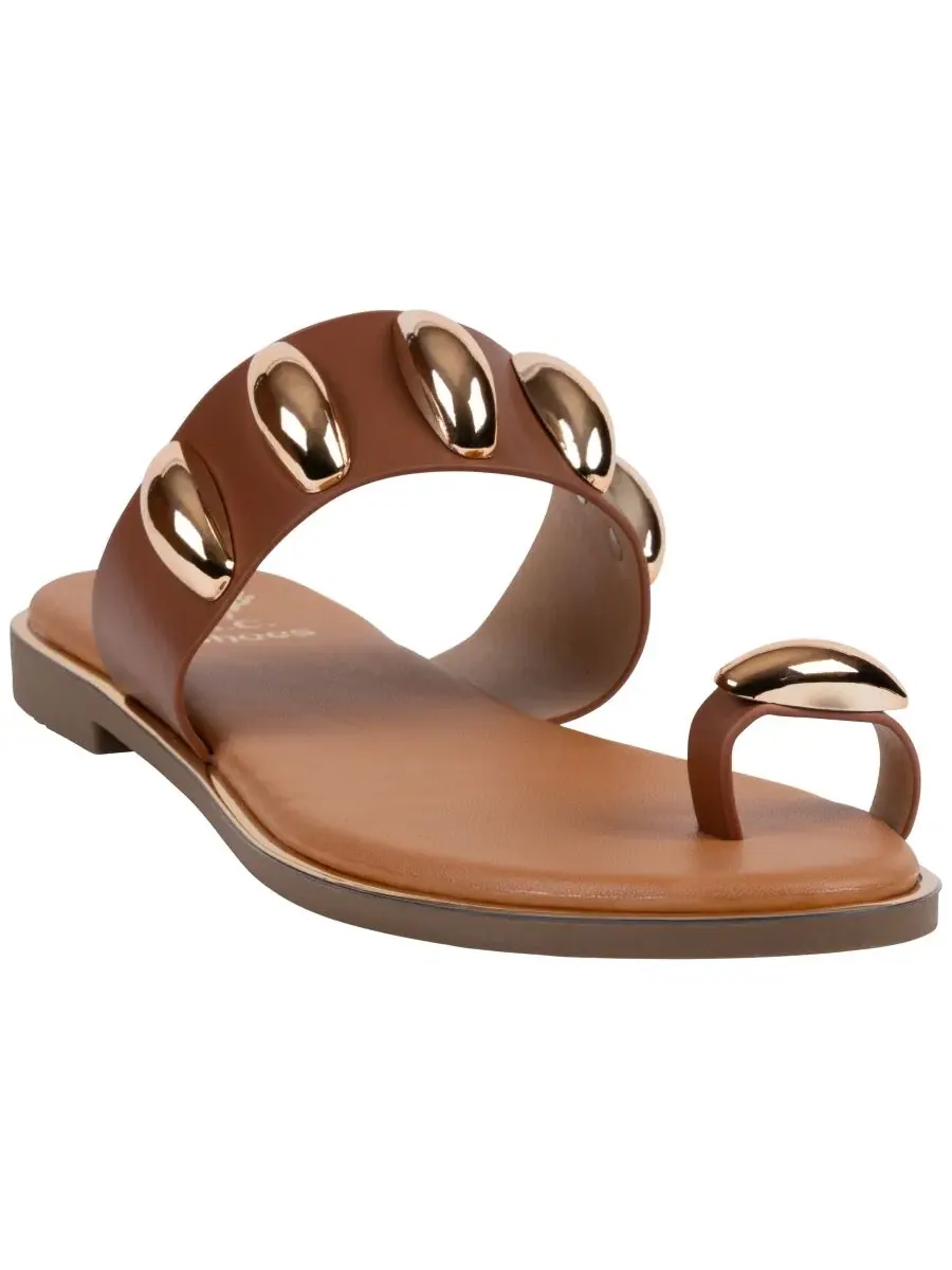 Женские сандалии Kenley Toe Ring Hardware с плоским ходом GC Shoes