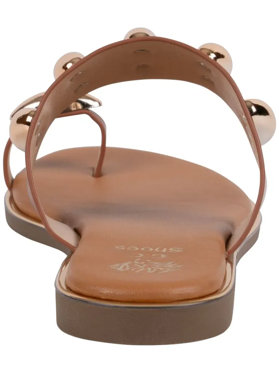 Женские сандалии Kenley Toe Ring Hardware с плоским ходом GC Shoes — изображение 3 из 5, бежевый