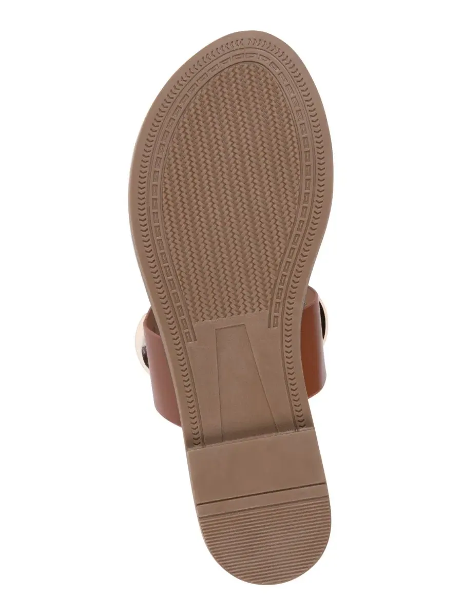 Женские сандалии Kenley Toe Ring Hardware с плоским ходом GC Shoes — изображение 5 из 5, бежевый