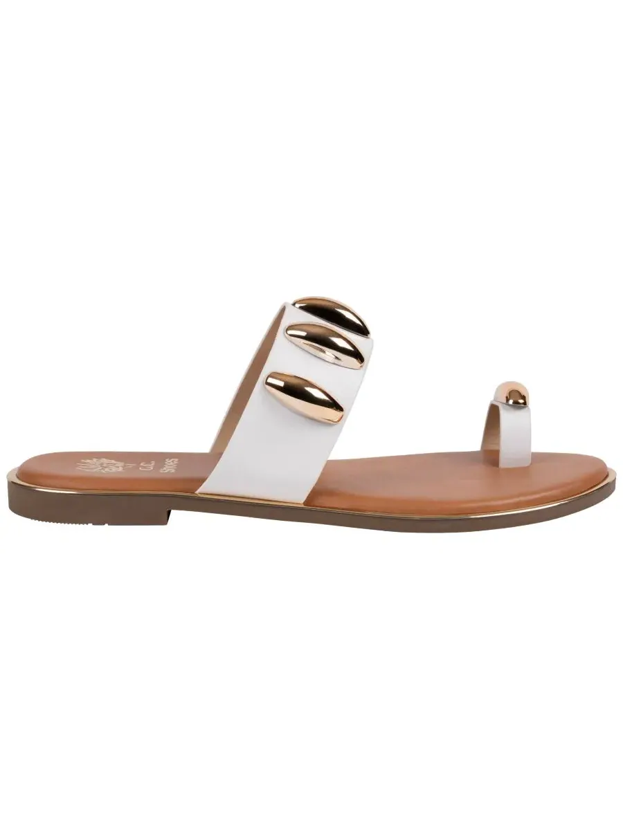 Сандалии Kenley с аппаратурой и ремешком на мыске GC Shoes — изображение 2 из 5, белый