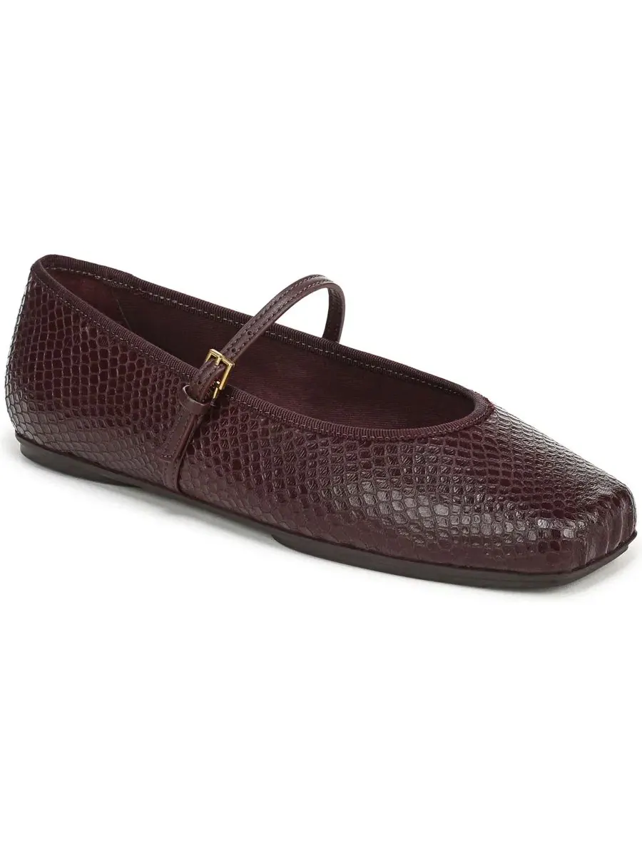Туфли-лодочки Oriel Square Toe Mary Jane Flats Franco Sarto, Merlot Embossed Leather
