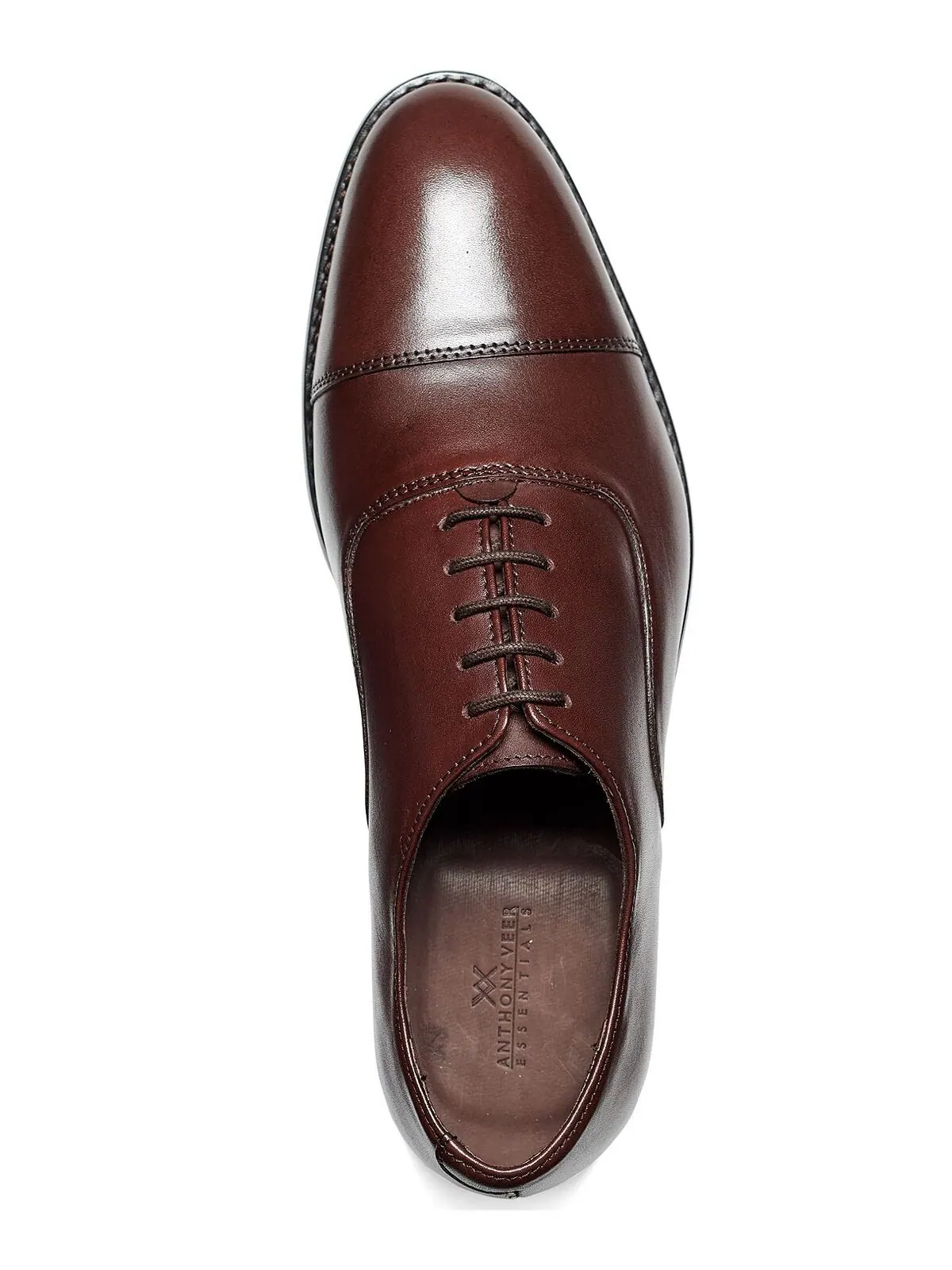 Мужские кожаные модельные туфли-оксфорды clinton cap-toe Anthony Veer — изображение 6 из 6, коричневый