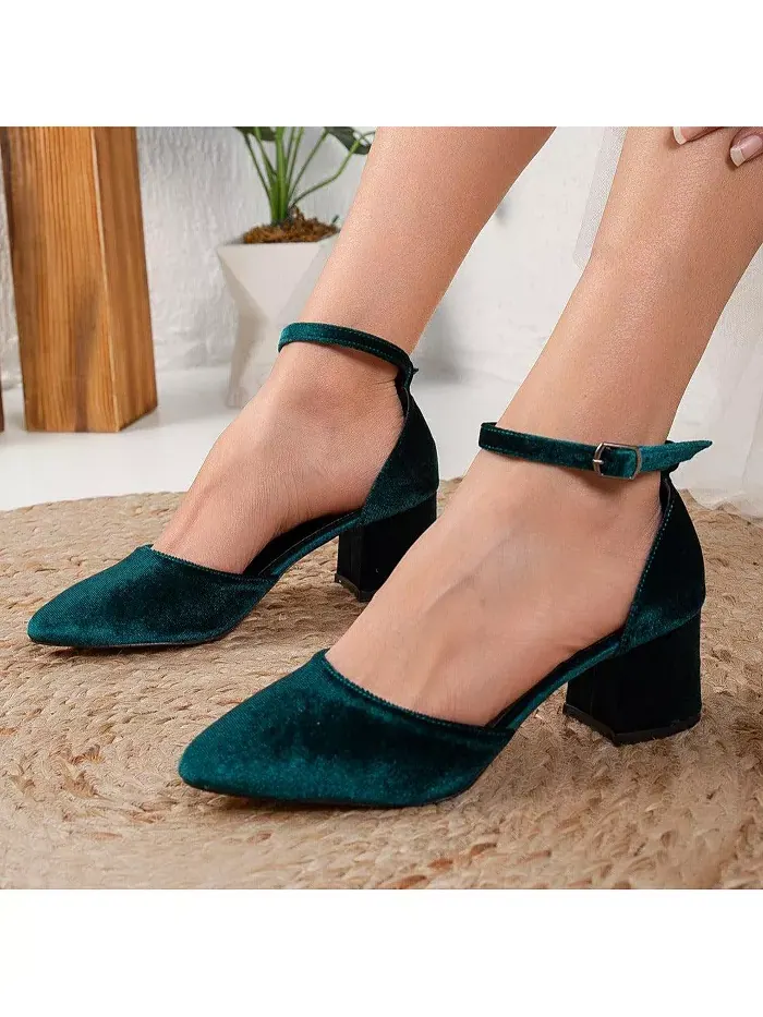 Марсель Туфли-лодочки на низком каблуке Forever & Always Shoes — изображение 2 из 5, зеленый