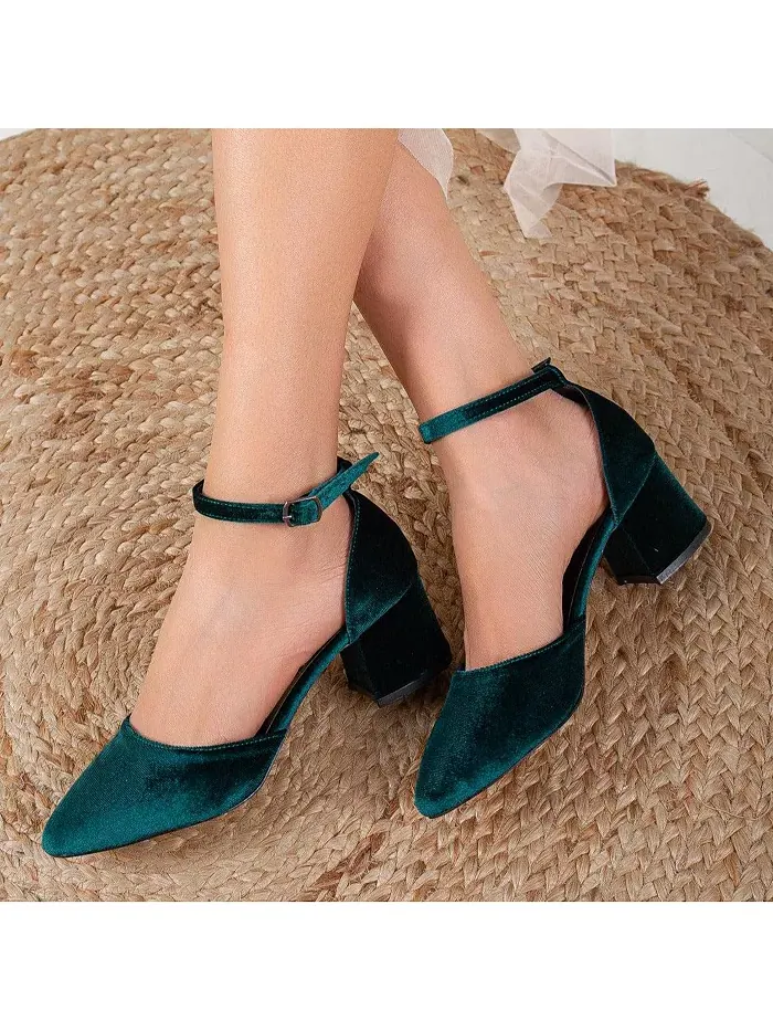 Марсель Туфли-лодочки на низком каблуке Forever & Always Shoes — изображение 3 из 5, зеленый