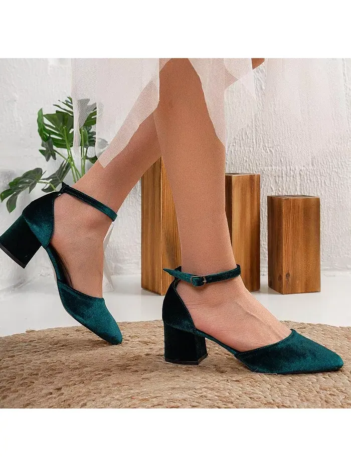 Марсель Туфли-лодочки на низком каблуке Forever & Always Shoes — изображение 4 из 5, зеленый