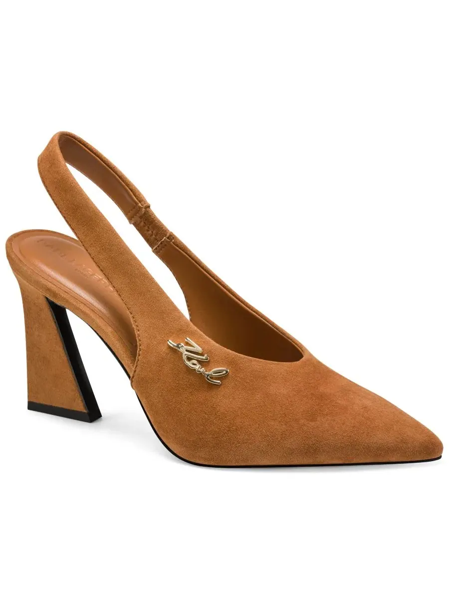 Туфли Lauryn на каблуке-столбике KARL LAGERFELD PARIS — изображение 1 из 5, бежевый