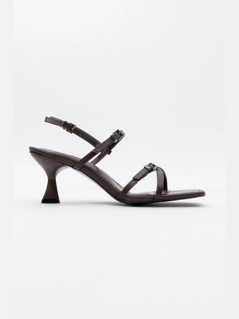 Босоножки на каблуке с открытым носком Nebel Prologue Shoes — изображение 2 из 7, коричневый
