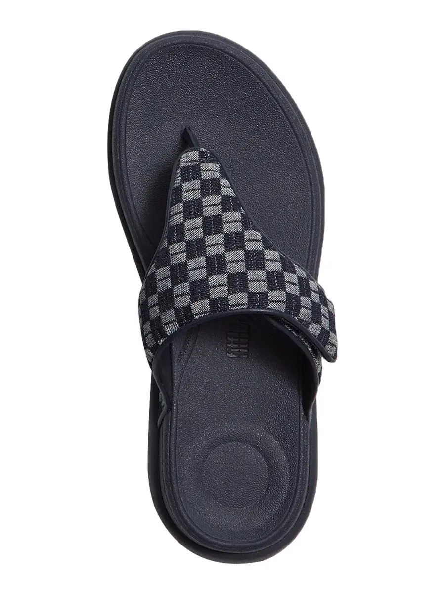 Сандалии с клином F-Mode Go Checkerboard-Denim FitFlop — изображение 3 из 6, темный джинсовый синий