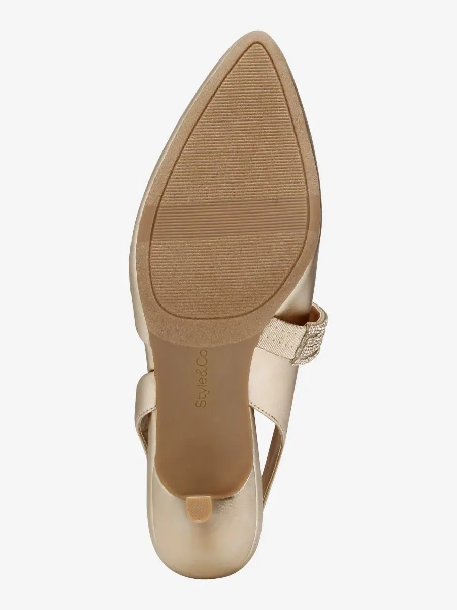 Туфли-лодочки с острым мысом и закрытым носком Gisellee Slingback Style & Co — изображение 4 из 6, платиновый
