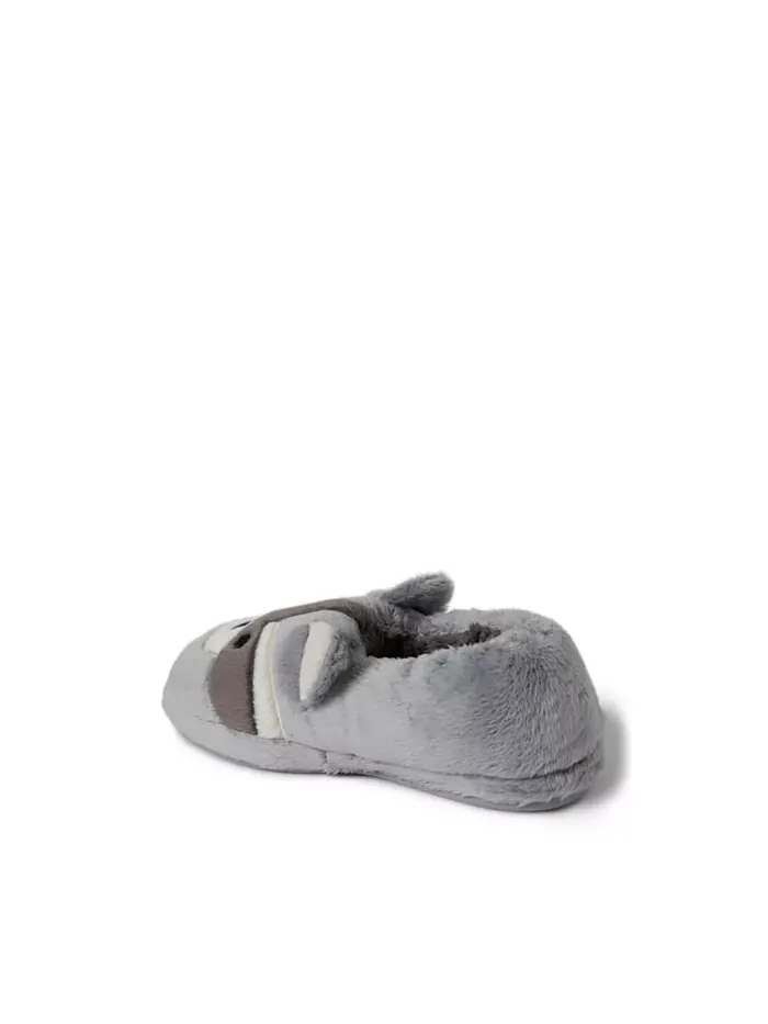Детские тапочки Emery Critter с закрытой пяткой в виде животных Dearfoams — изображение 3 из 5, серый