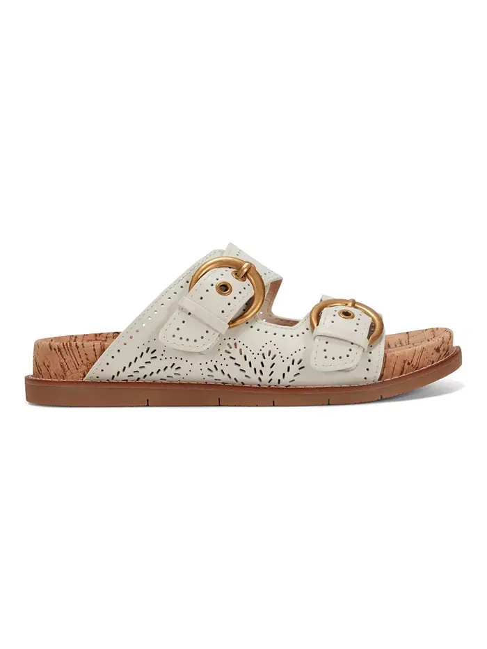 Женские сандалии Francii Double Band Flat Slip-On Earth — изображение 2 из 5, кремовый