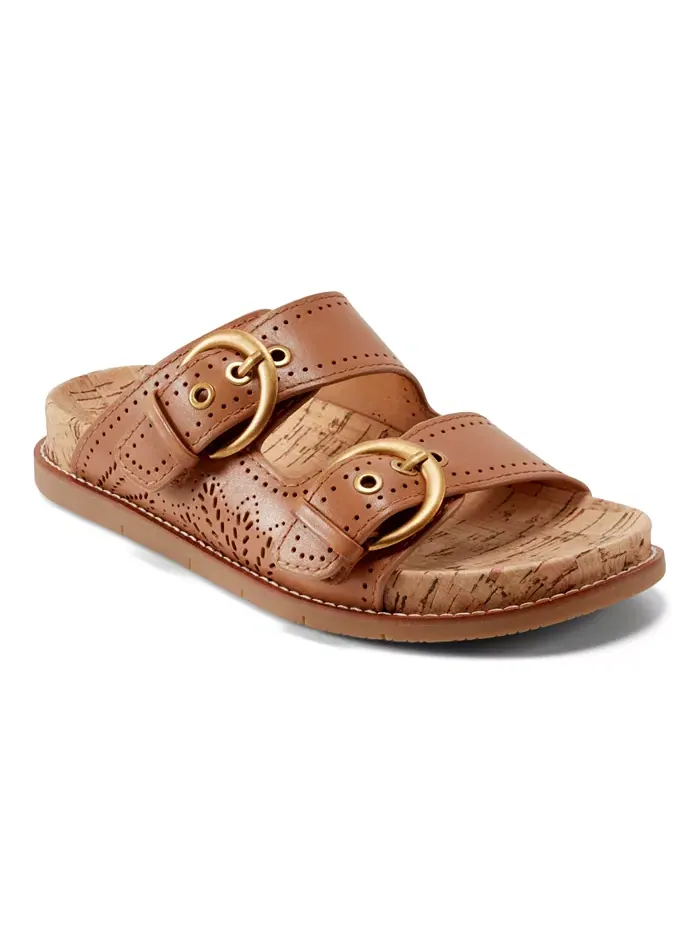 Женские сандалии Francii Double Band Flat Slip-On Earth — изображение 1 из 5, коньячный