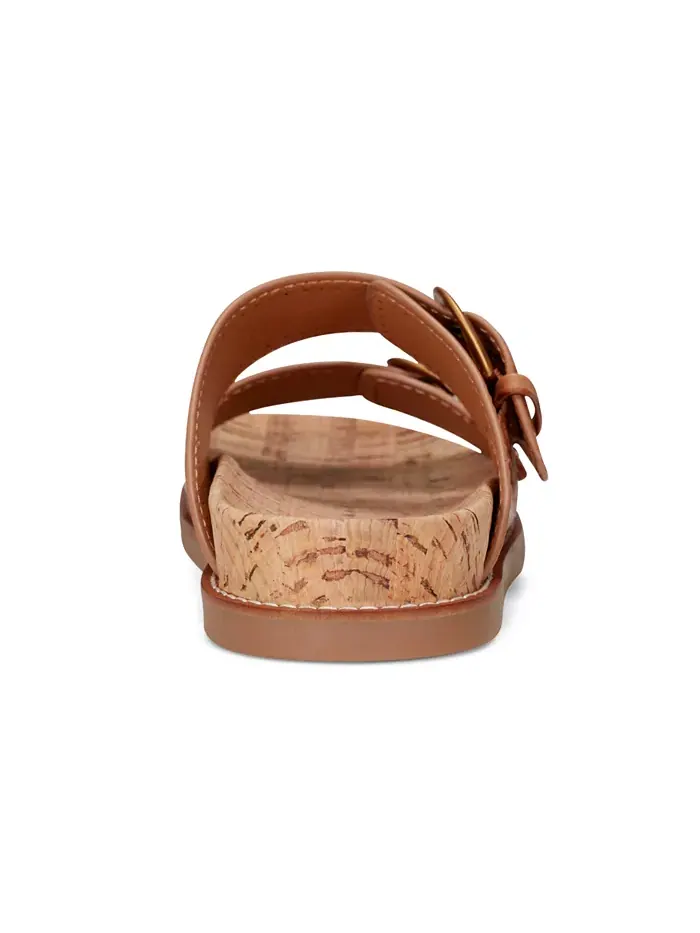 Женские сандалии Francii Double Band Flat Slip-On Earth — изображение 3 из 5, коньячный