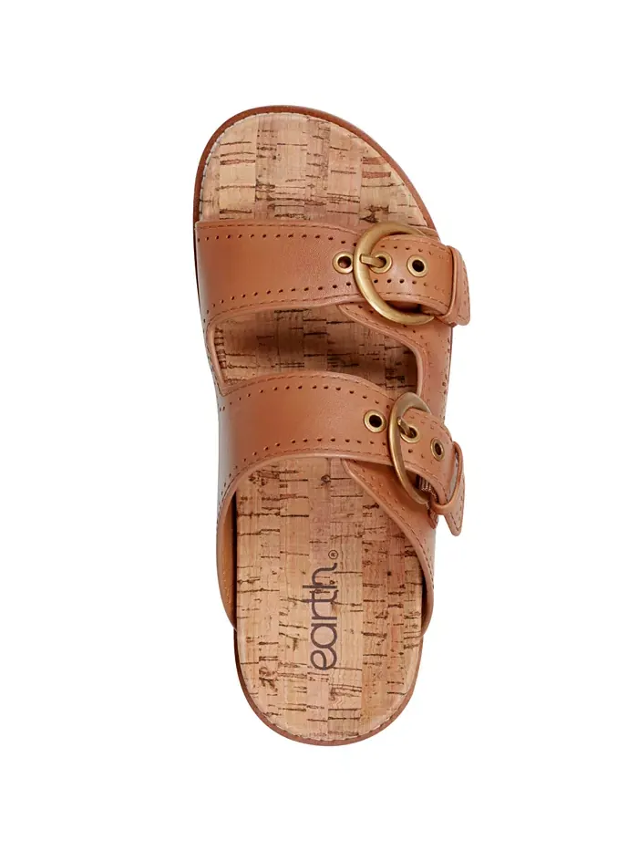 Женские сандалии Francii Double Band Flat Slip-On Earth — изображение 4 из 5, коньячный