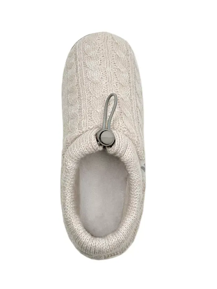 Женские тапочки Ava Cable Knit на шнурке Heat Holders — изображение 3 из 3, слоновая кость/кремовый