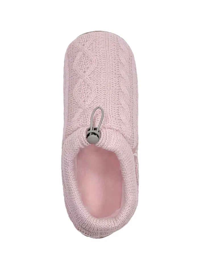 Женские тапочки Ava Cable Knit на шнурке Heat Holders — изображение 2 из 3, розовый