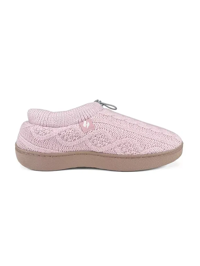 Женские тапочки Ava Cable Knit на шнурке Heat Holders — изображение 3 из 3, розовый