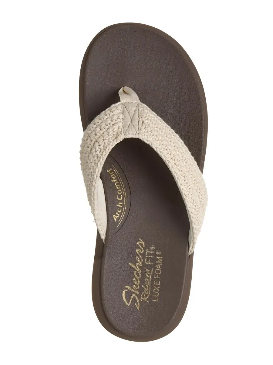 Женские сандалии-шлепанцы свободного кроя Asana Luxe - Valley Chic 2 от Finish Line Skechers — изображение 5 из 6, прозрачный