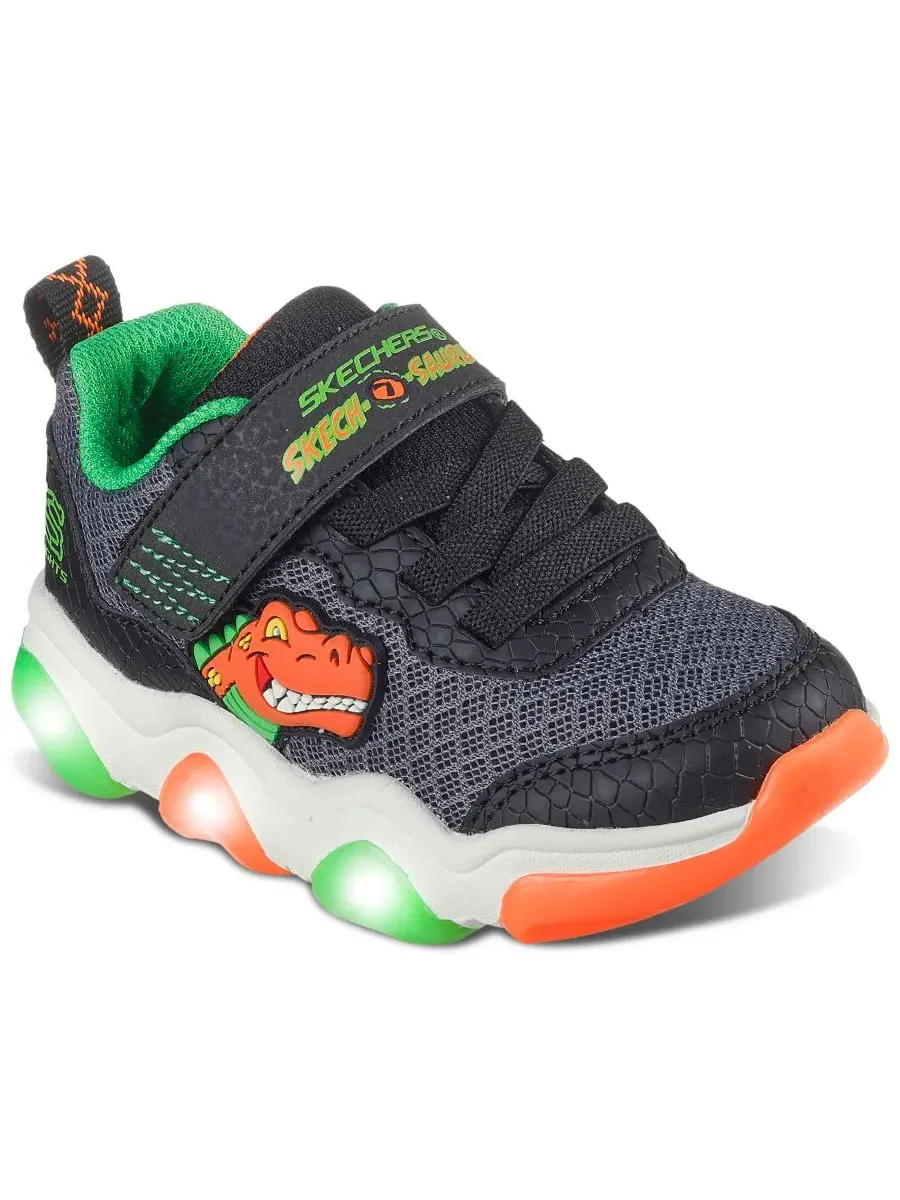 Детские кроссовки Mighty Glow 2.0 - Dino Bolt с подсветкой и ремешком от Finish Line Skechers