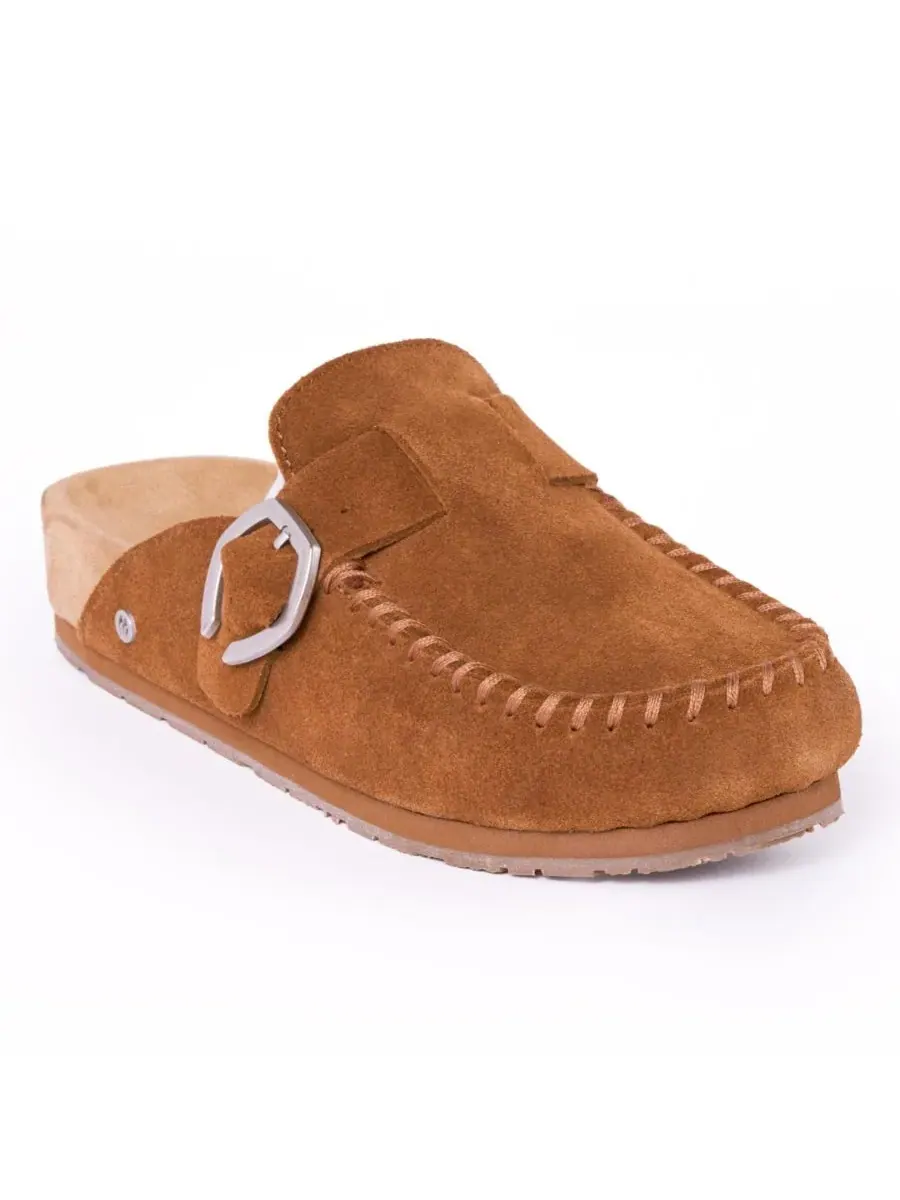 Женские замшевые сабо с регулируемой пряжкой Minnetonka