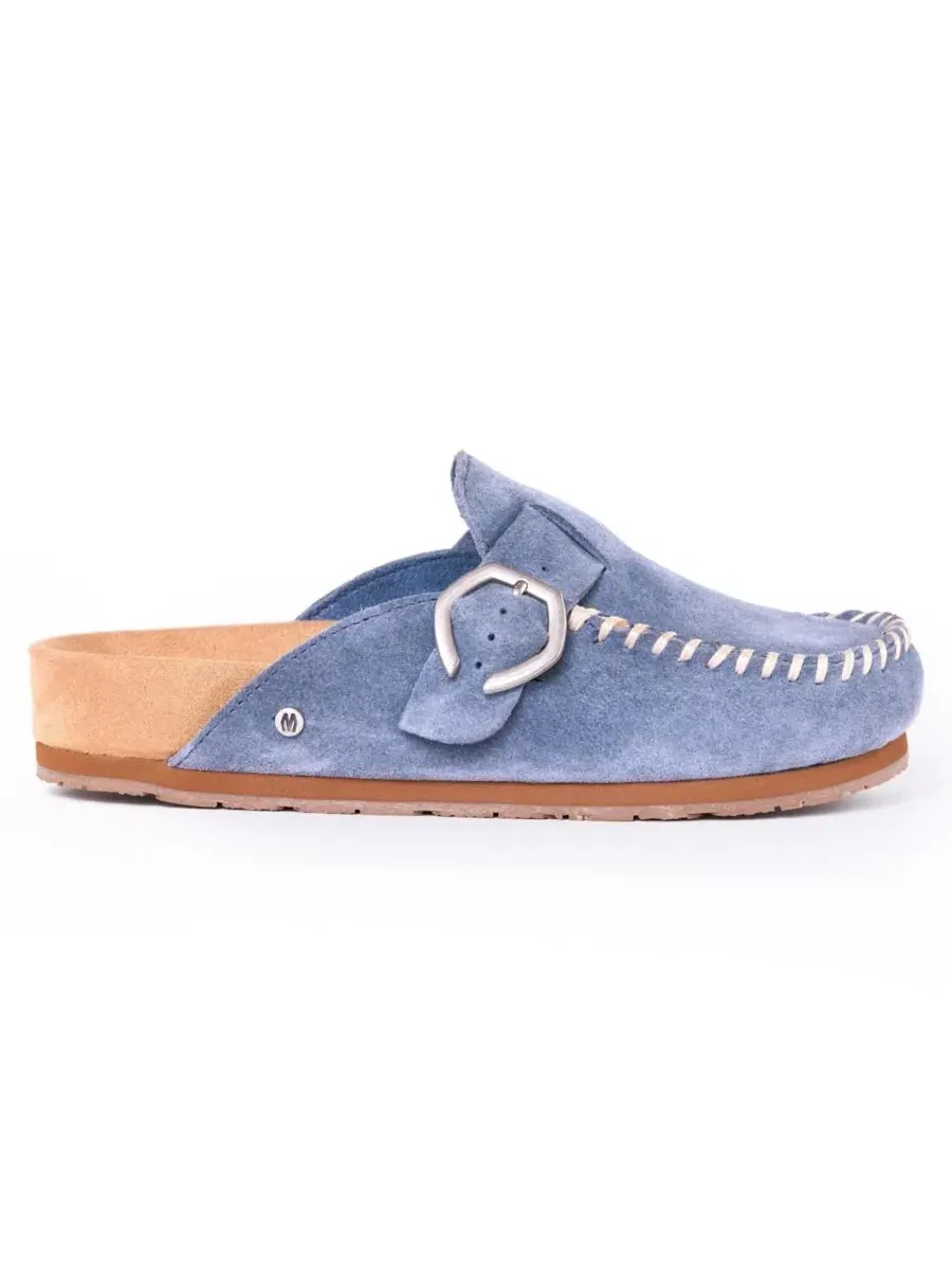 Женские замшевые сабо с регулируемой пряжкой Minnetonka — изображение 3 из 6, винтажный синий