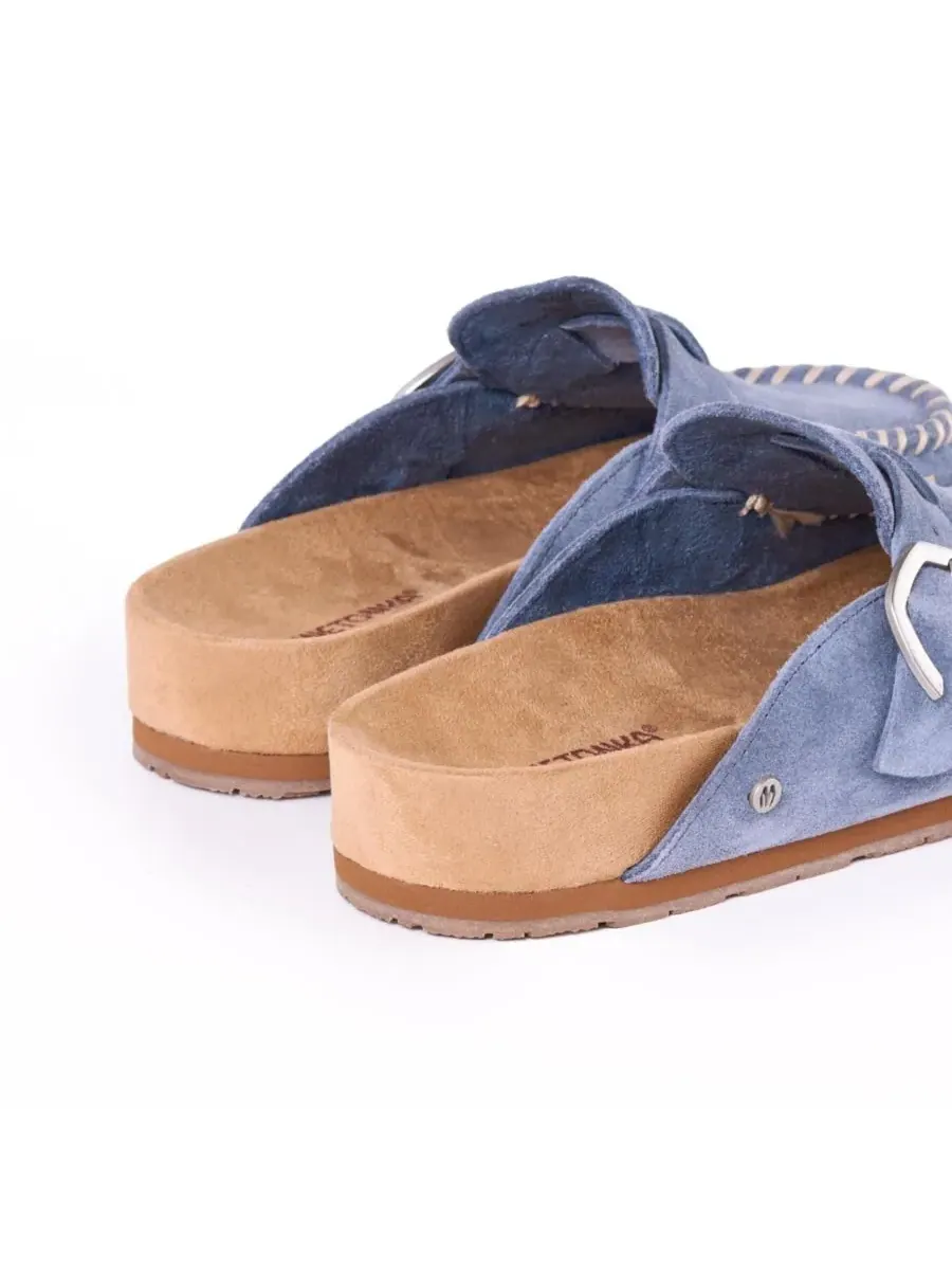 Женские замшевые сабо с регулируемой пряжкой Minnetonka — изображение 5 из 6, винтажный синий