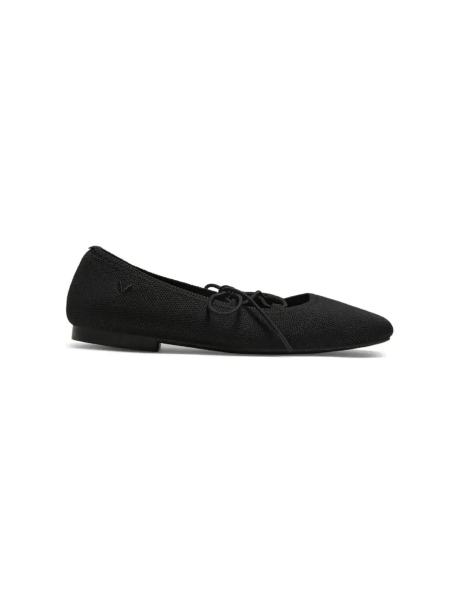 Женские туфли-мэри джейн Miley 3 Laces Included Square-Toe Lace-Up Mary Janes Flats VIVAIA — изображение 2 из 5, черный