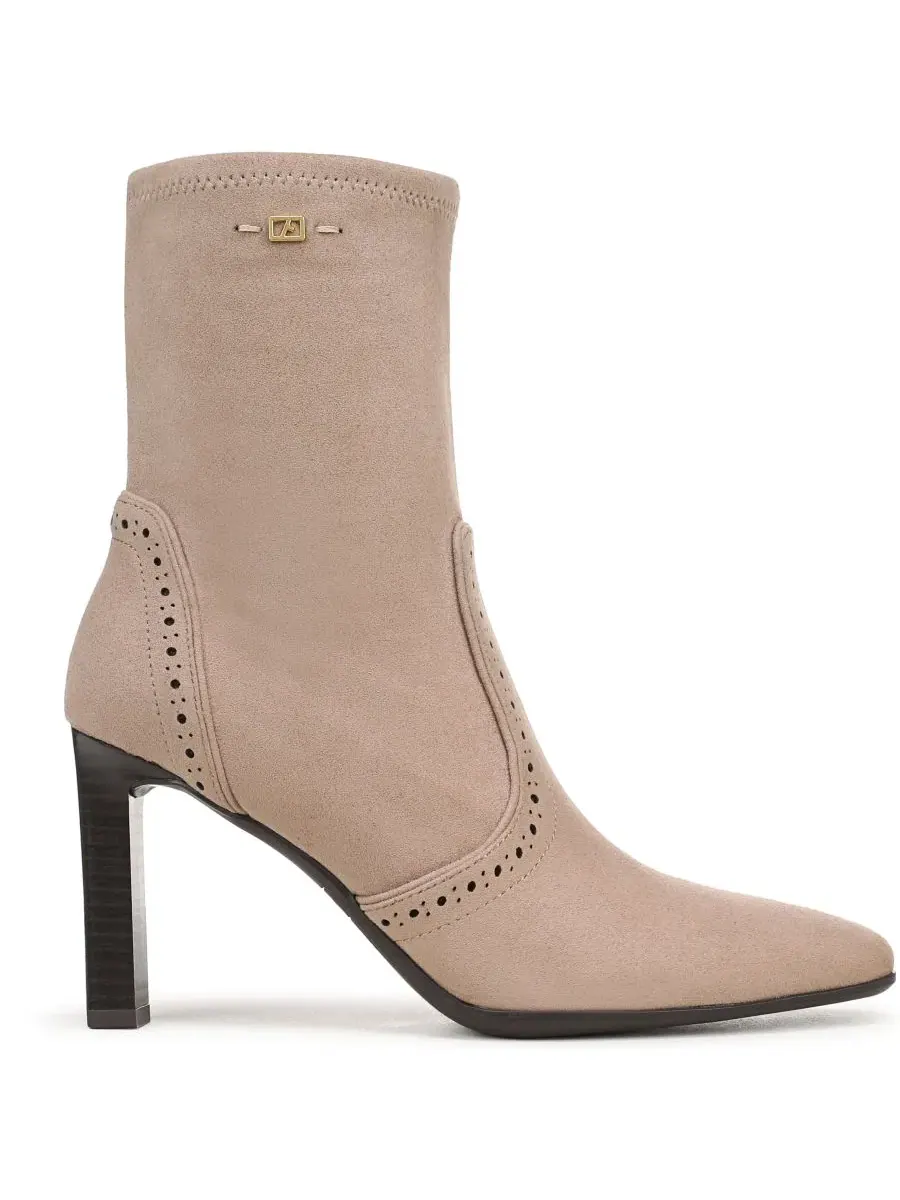 Ботильоны на каблуке Delani Square Toe Zip Short Franco Sarto — изображение 2 из 5, бежевый