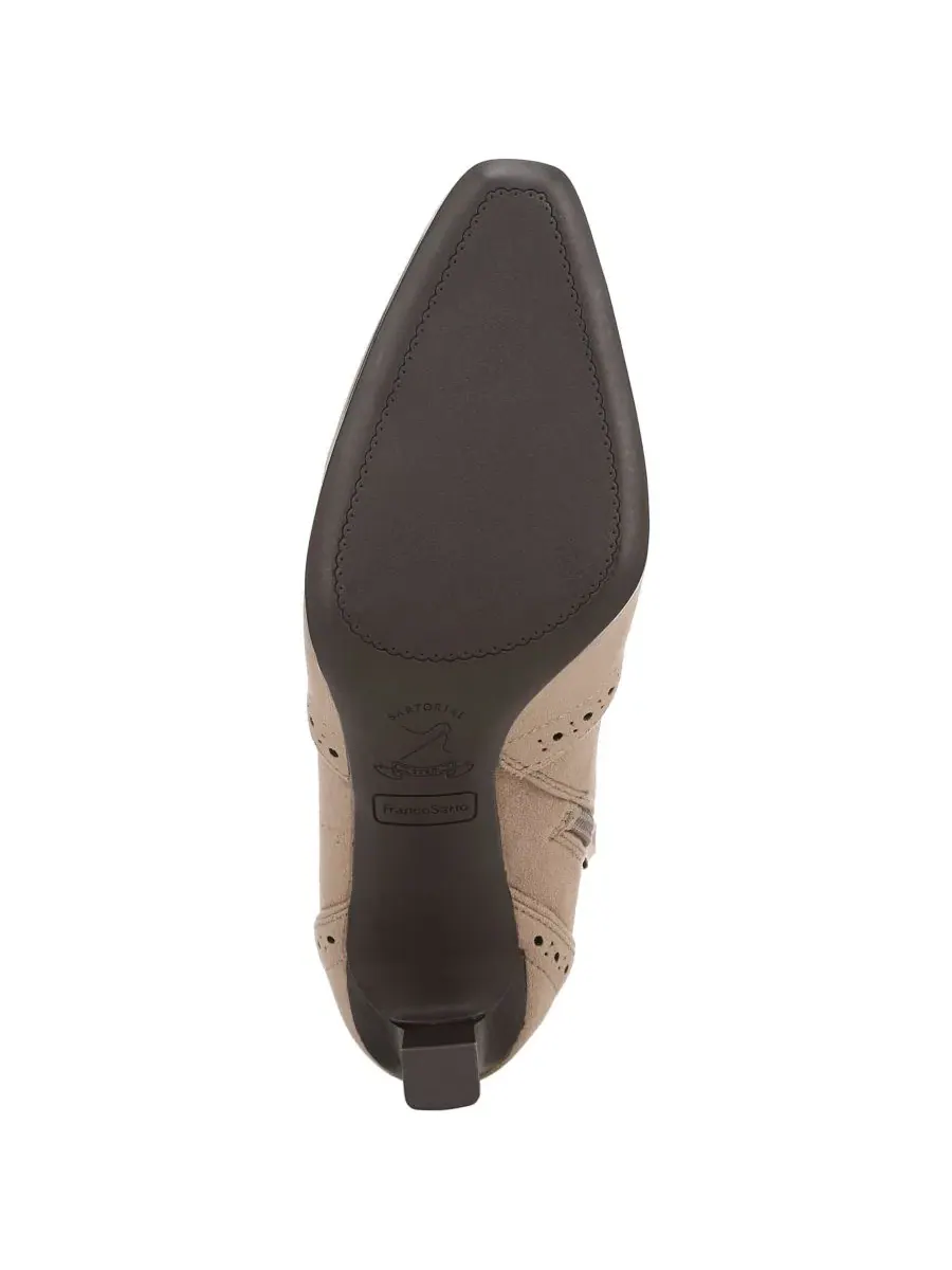 Ботильоны на каблуке Delani Square Toe Zip Short Franco Sarto — изображение 5 из 5, бежевый
