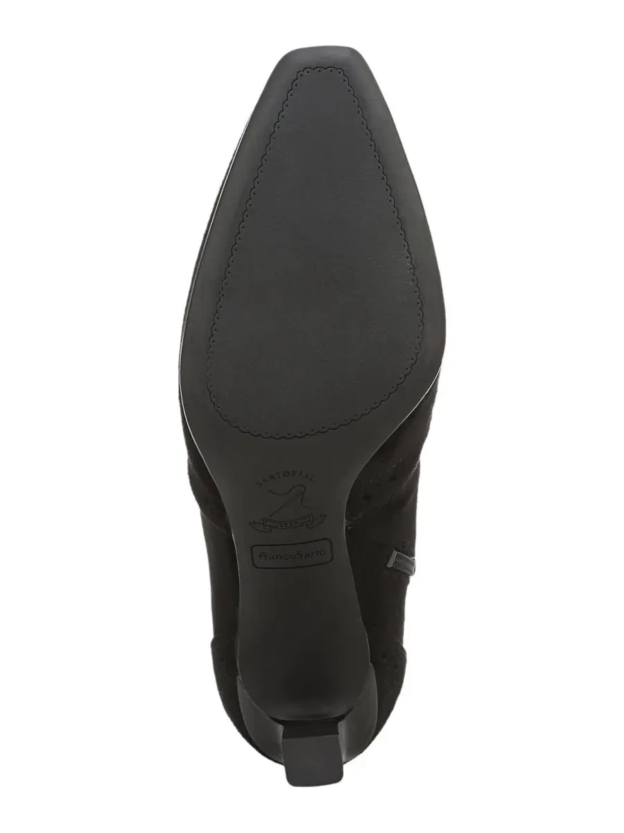 Ботильоны на каблуке с квадратным мысом Delani Square Toe Zip Short Boots Franco Sarto — изображение 5 из 5, черный