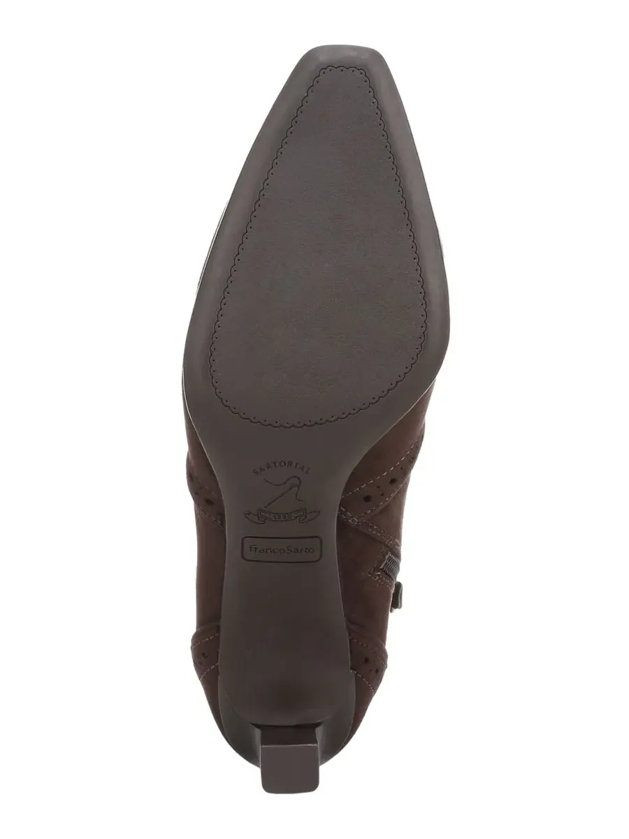 Ботинки женские на каблуке с квадратным носком Delani Square Toe Zip Short Franco Sarto — изображение 5 из 5, темный
