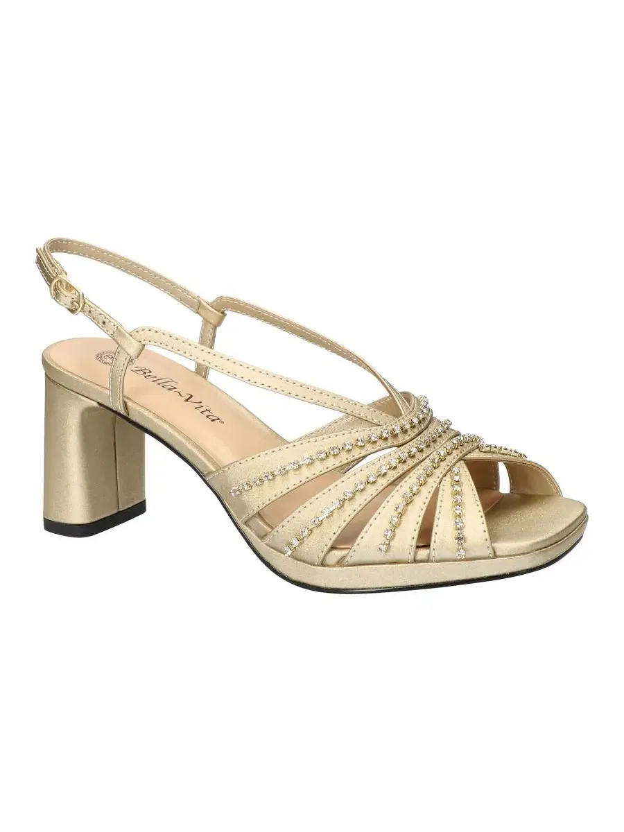 Босоножки на платформе с квадратным мысом Chorus Bella Vita, Champagne Satin-Stones — изображение 1 из 6