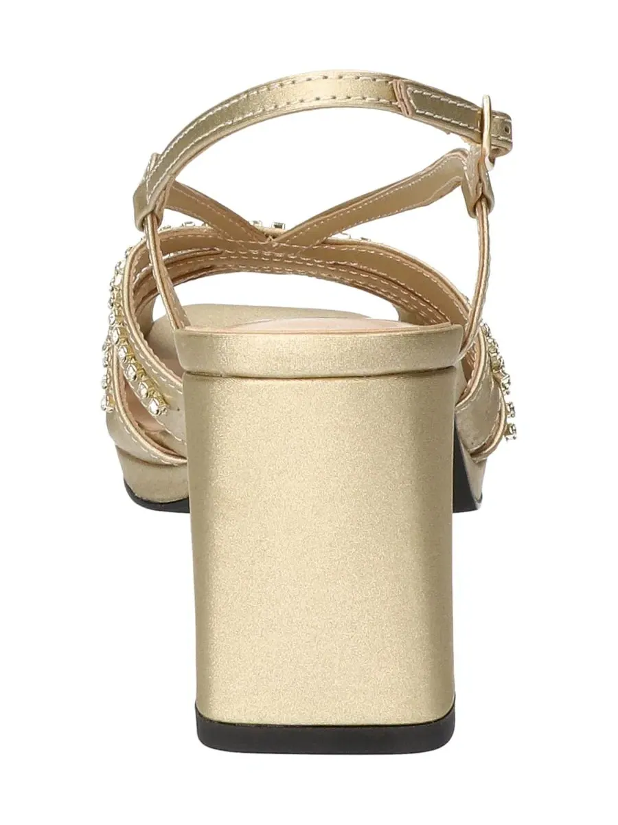Босоножки на платформе с квадратным мысом Chorus Bella Vita, Champagne Satin-Stones — изображение 3 из 6