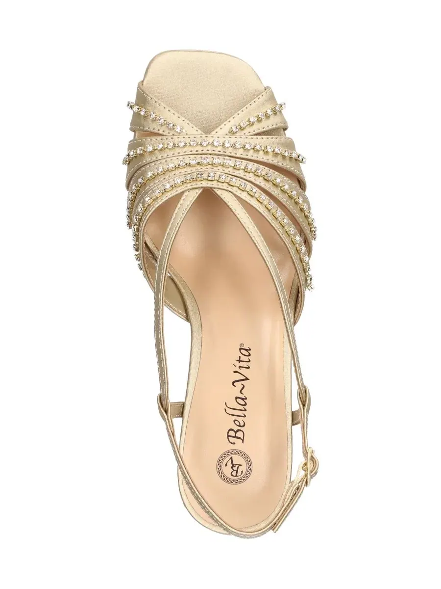 Босоножки на платформе с квадратным мысом Chorus Bella Vita, Champagne Satin-Stones — изображение 4 из 6