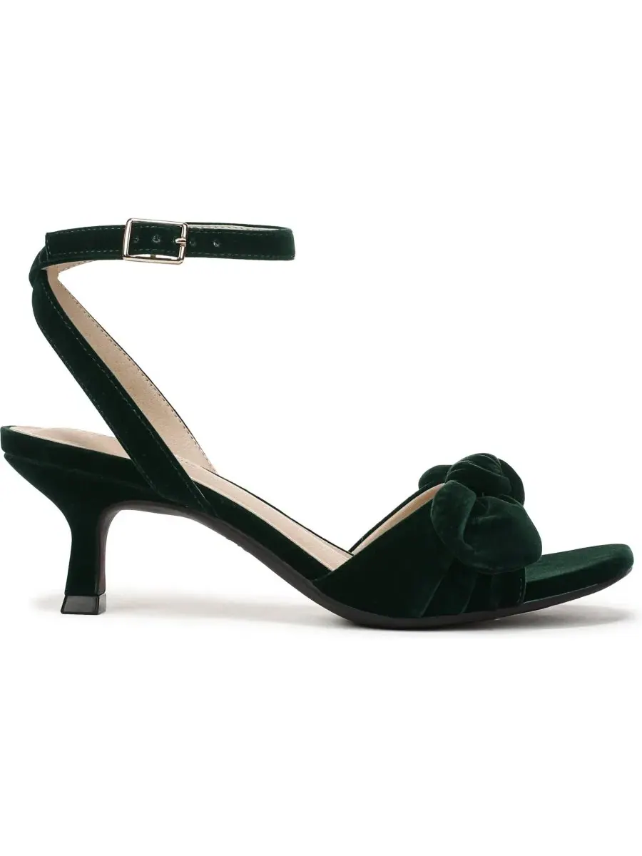 Женские босоножки на каблуке с открытым носком Nola LifeStride, Evergreen Velvet — изображение 2 из 5