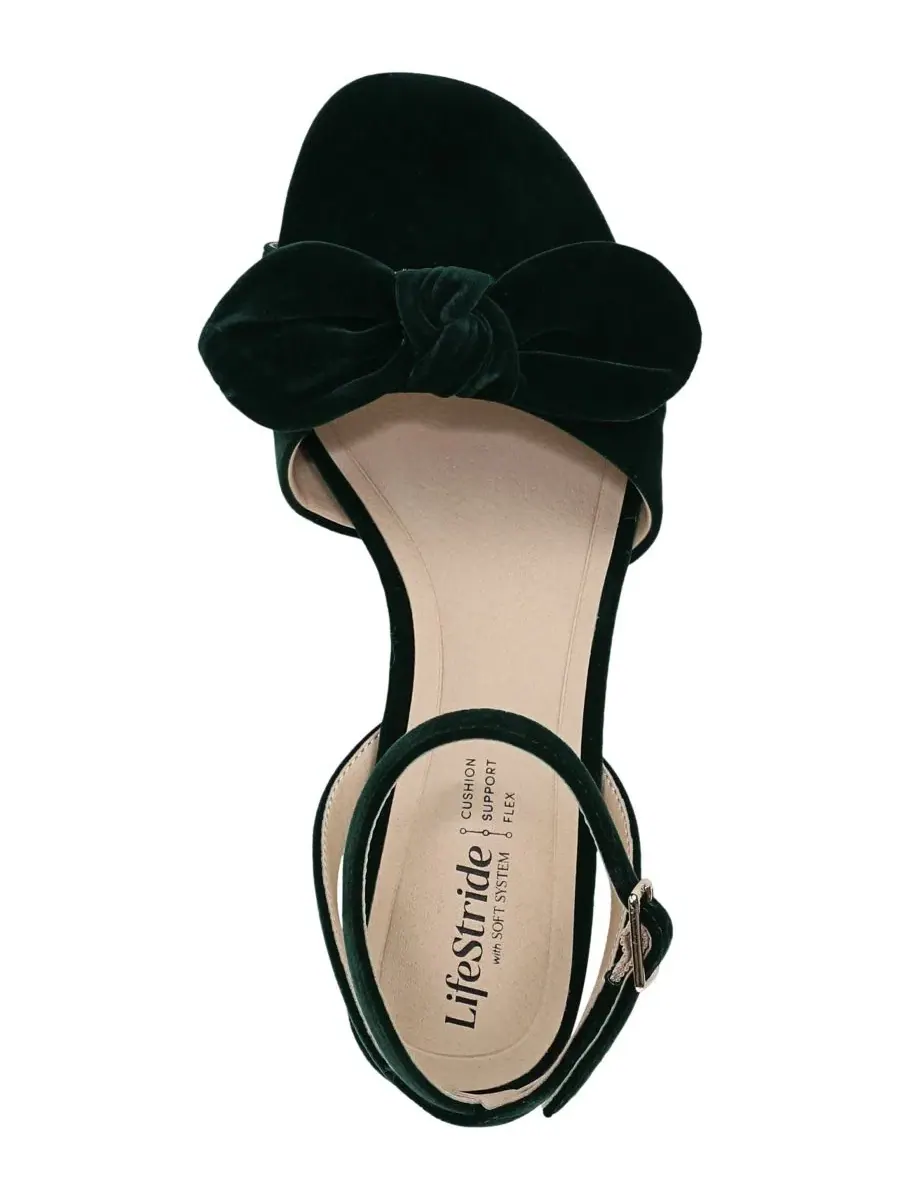 Женские босоножки на каблуке с открытым носком Nola LifeStride, Evergreen Velvet — изображение 4 из 5