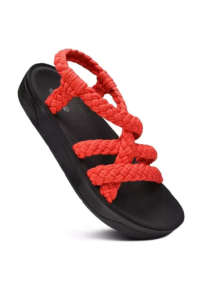 Женские сандалии Maris Arch Support с перемычкой и поддержкой свода стопы Aerothotic — красный
