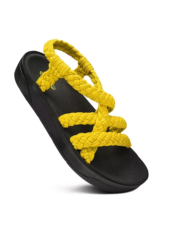 Женские сандалии Maris Arch Support с перемычкой и поддержкой свода стопы Aerothotic — желтый