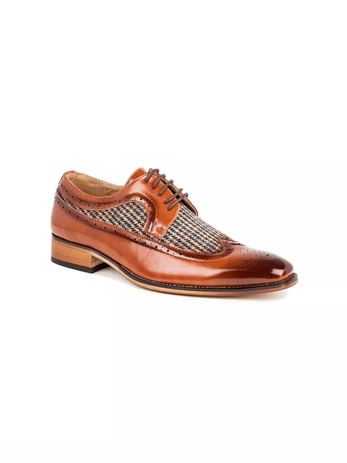 Мужские двухцветные туфли-броги Wing Tip Gino Vitale — изображение 1 из 3, коричневый