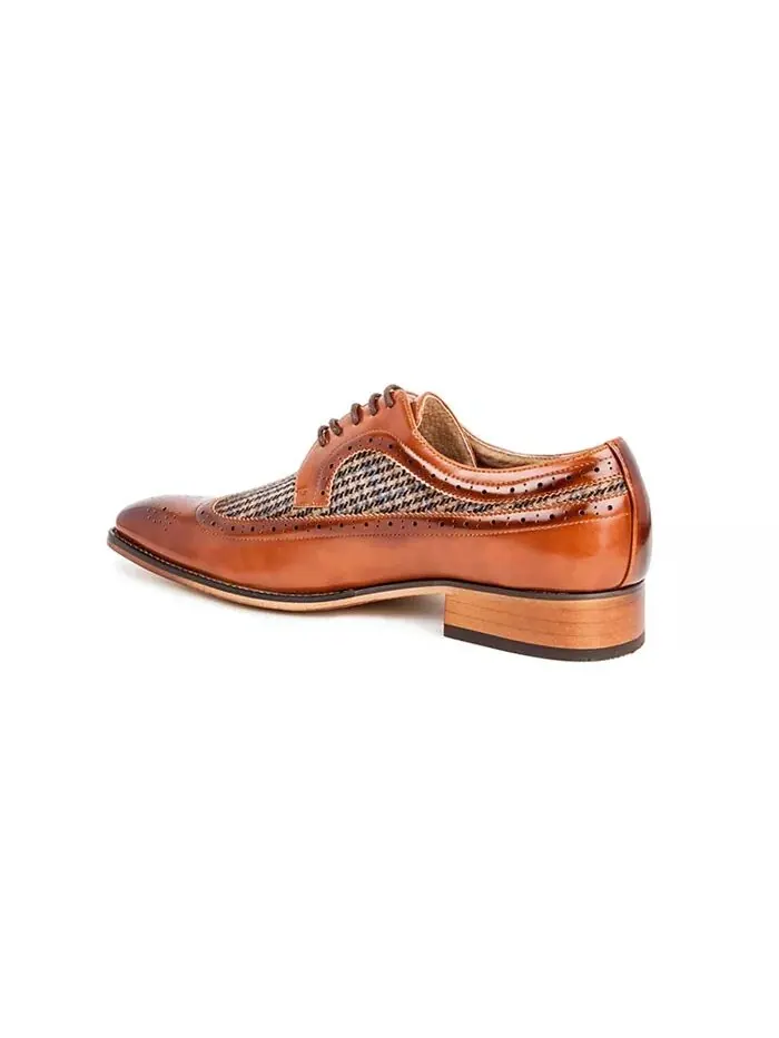 Мужские двухцветные туфли-броги Wing Tip Gino Vitale — изображение 2 из 3, коричневый