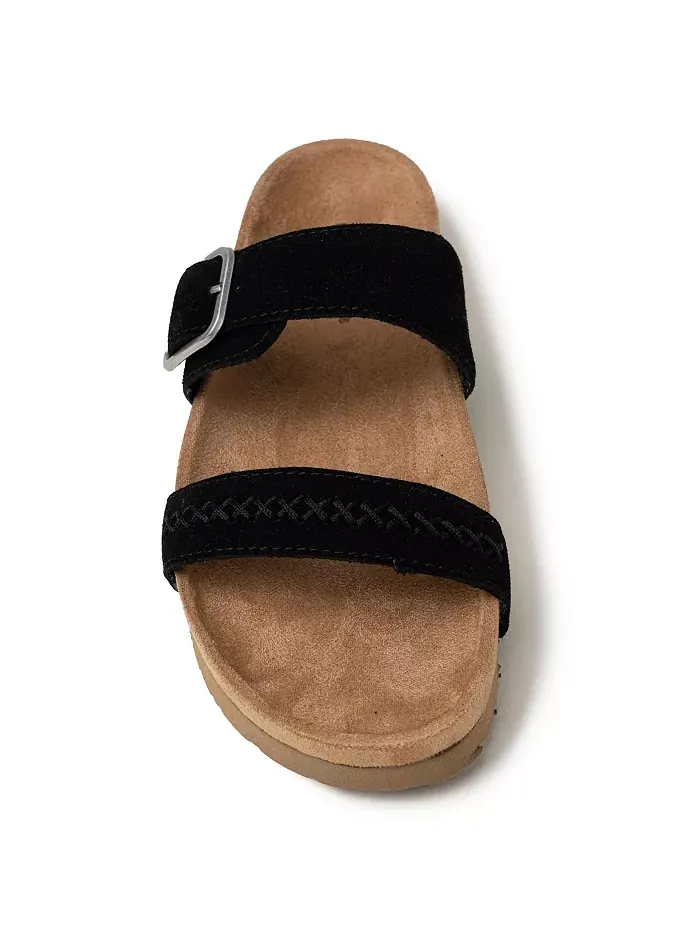 Женские сандалии Gideon на 2 ремешках с пряжками из замши Minnetonka — изображение 3 из 8, черный