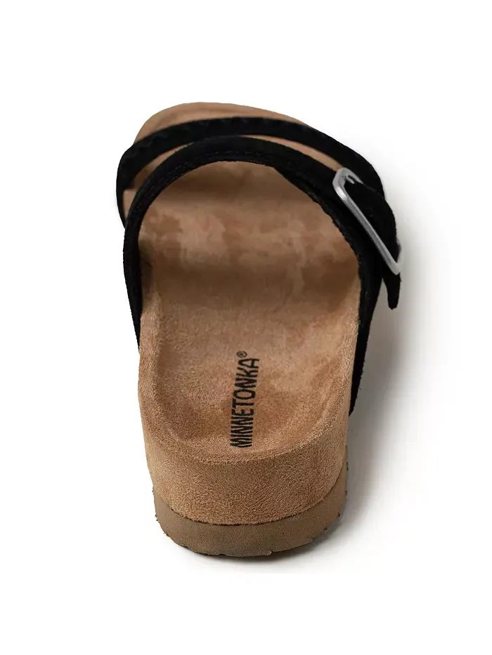 Женские сандалии Gideon на 2 ремешках с пряжками из замши Minnetonka — изображение 4 из 8, черный