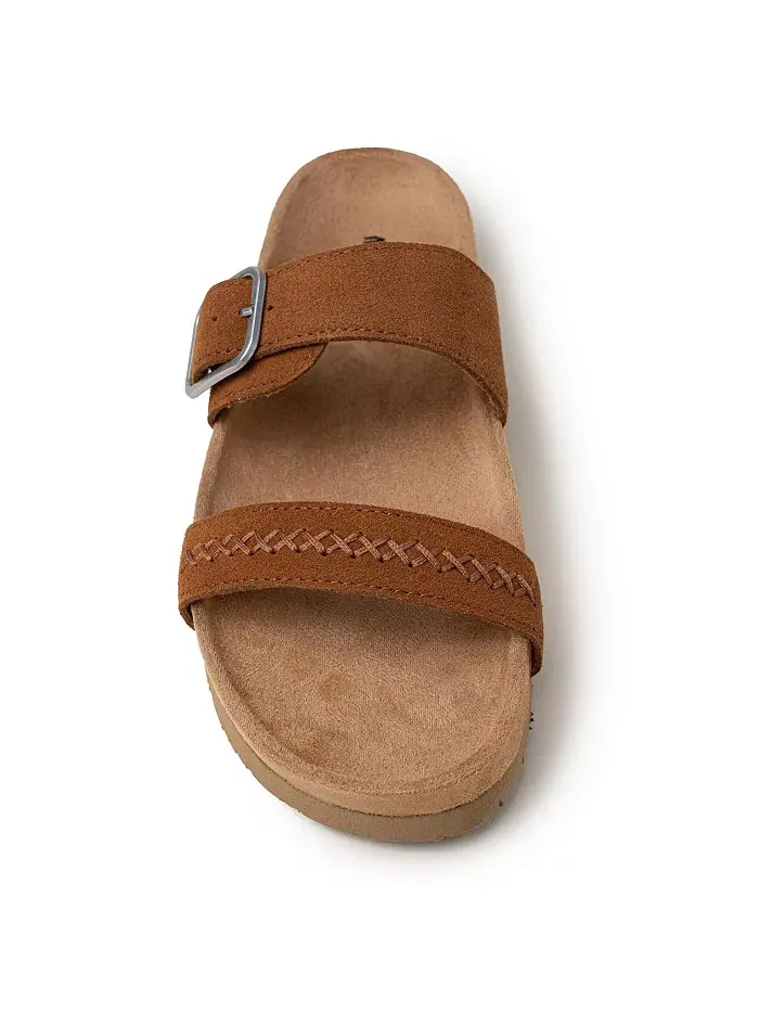 Женские сандалии Gideon на 2 ремешках с пряжками из замши Minnetonka — изображение 3 из 7, коричневый
