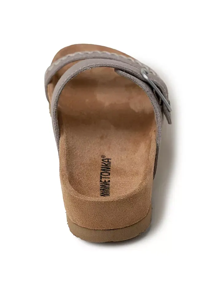 Женские сандалии Gideon на 2 ремешках с пряжками из замши Minnetonka — изображение 4 из 8, тауп
