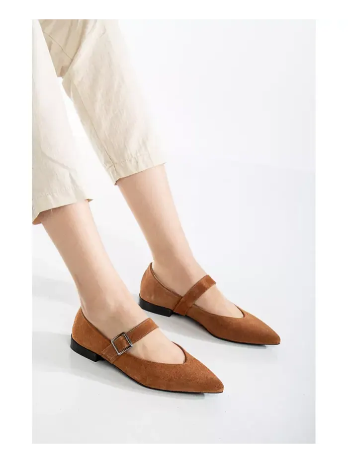Кожаные балетки Mary Jane Willow Forever & Always Shoes — изображение 2 из 5, коньячный коричневый
