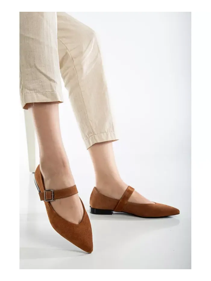 Кожаные балетки Mary Jane Willow Forever & Always Shoes — изображение 4 из 5, коньячный коричневый